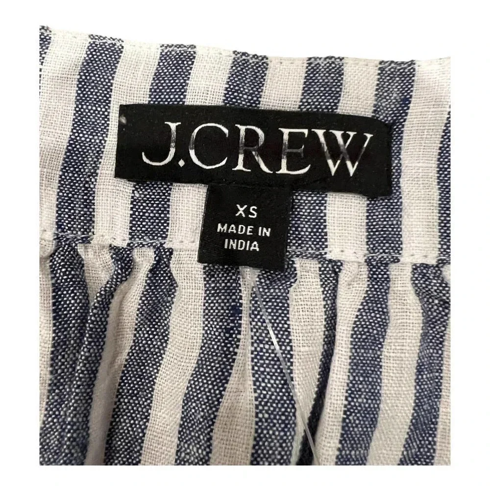 J crew Flutter-sleeve linen V-neck top in stripe